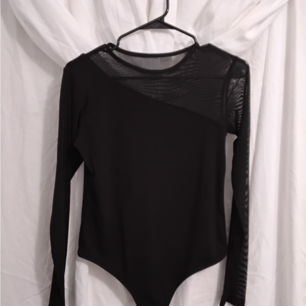 Elegant Black Long Sleeve Bodysuit